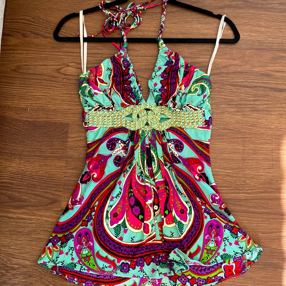 Gorgeous Sky embellished top, so flattering! Size Small